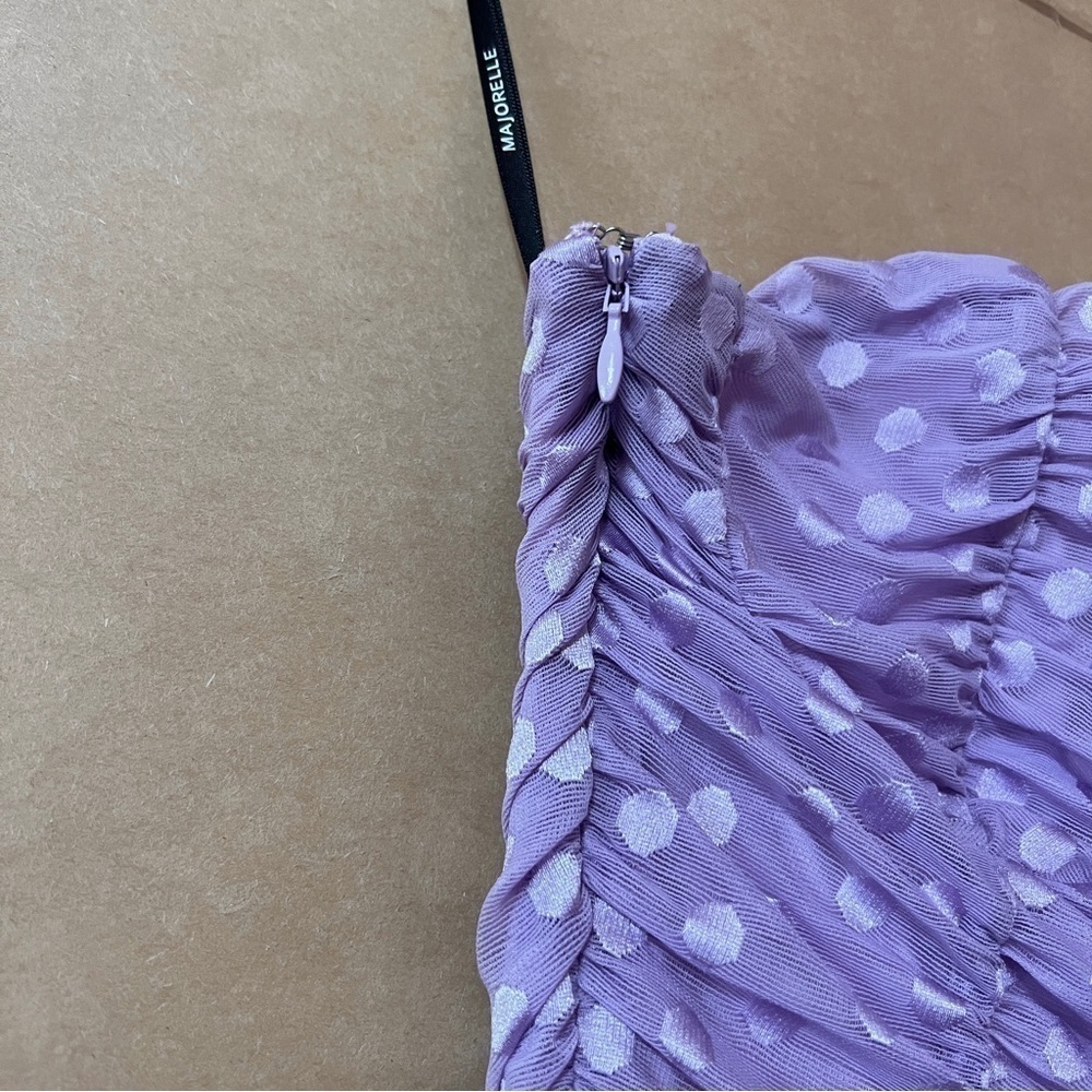 Majorelle | Karissa Mini Dress One Shoulder Ruffle Ruched Amethyst Purple Size M - Picture 6 of 15